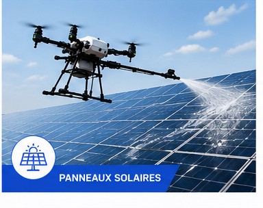 Panneaux solaires — TDS X4 drone cleaning by TitanDrone-Solutions