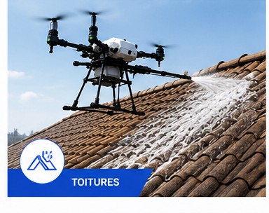 Toitures — TDS X4 drone cleaning by TitanDrone-Solutions