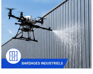 Bardages industriels — TDS X4 drone cleaning by TitanDrone-Solutions
